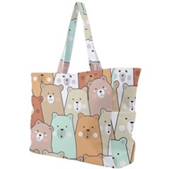 Colorful-baby-bear-cartoon-seamless-pattern Simple Shoulder Bag by Sobalvarro