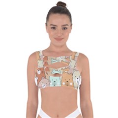 Colorful-baby-bear-cartoon-seamless-pattern Bandaged Up Bikini Top by Sobalvarro