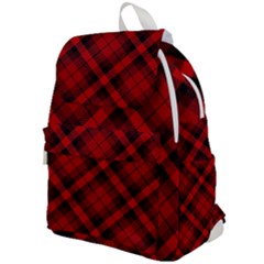 Red And Black Plaid Stripes Top Flap Backpack by SpinnyChairDesigns