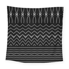 Black And White Minimalist Stripes  Square Tapestry (large) by SpinnyChairDesigns