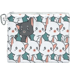 Seamless-cute-cat-pattern-vector Canvas Cosmetic Bag (xxxl) by Sobalvarro