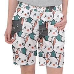 Seamless-cute-cat-pattern-vector Pocket Shorts by Sobalvarro