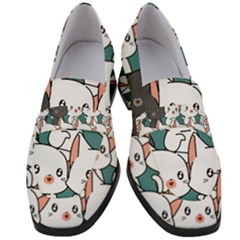 Seamless-cute-cat-pattern-vector Women s Chunky Heel Loafers by Sobalvarro