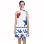 CanAm Highway Shield  Velvet Halter Neckline Dress 