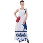 CanAm Highway Shield  Empire Waist Velour Maxi Dress
