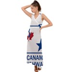 CanAm Highway Shield  V-Neck Chiffon Maxi Dress