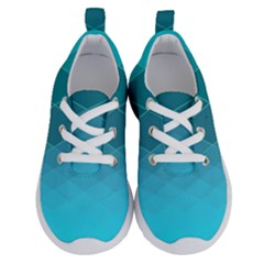 Aqua Blue And Teal Color Diamonds Running Shoes by SpinnyChairDesigns