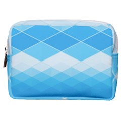 Light Blue And White Color Diamonds Make Up Pouch (medium) by SpinnyChairDesigns