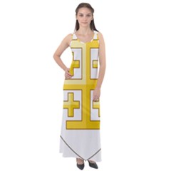 Arms Of The Kingdom Of Jerusalem Sleeveless Velour Maxi Dress by abbeyz71