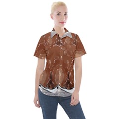 Sexy Boobs Breast Cleavage Woman Women s Short Sleeve Pocket Shirt