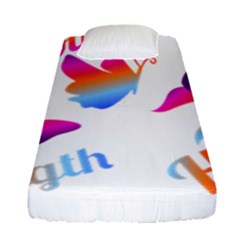 Strength Courage Hope Butterflies Fitted Sheet (single Size)