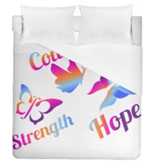 Strength Courage Hope Butterflies Duvet Cover Double Side (queen Size)