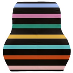 Colorful Mime Black Stripes Car Seat Back Cushion  by tmsartbazaar