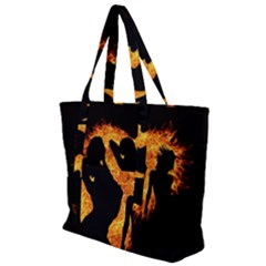 Shadow Heart Love Flame Girl Sexy Pose Zip Up Canvas Bag