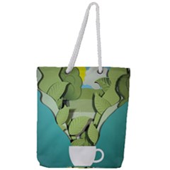 Illustrations Drink Full Print Rope Handle Tote (large)