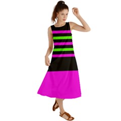 Disco Stripes Summer Maxi Dress by tmsartbazaar