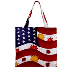 Flage Save Usa Corona Zipper Grocery Tote Bag by HermanTelo