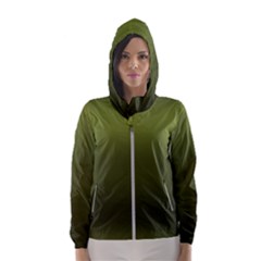 Army Green Gradient Color Women s Hooded Windbreaker by SpinnyChairDesigns