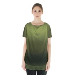 Army Green Gradient Color Skirt Hem Sports Top by SpinnyChairDesigns