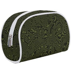 Army Green And Black Stripe Camo Makeup Case (large) by SpinnyChairDesigns