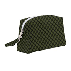 Army Green And Black Plaid Wristlet Pouch Bag (medium) by SpinnyChairDesigns