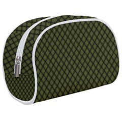 Army Green And Black Plaid Makeup Case (medium) by SpinnyChairDesigns