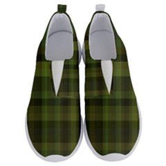 Army Green Color Plaid No Lace Lightweight Shoes by SpinnyChairDesigns