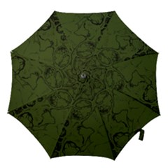 Amy Green Color Grunge Hook Handle Umbrellas (small) by SpinnyChairDesigns