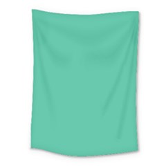 True Biscay Green Solid Color Medium Tapestry by SpinnyChairDesigns