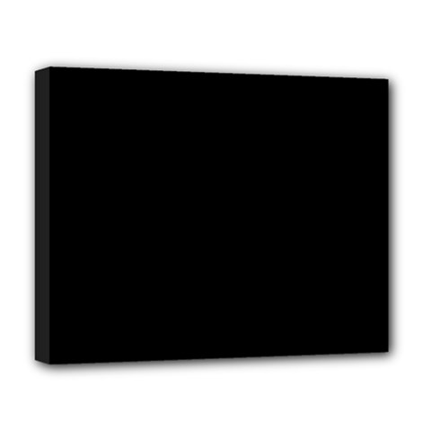 True Black Solid Color Deluxe Canvas 20  X 16  (stretched) by SpinnyChairDesigns