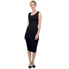 True Black Solid Color Sleeveless Pencil Dress by SpinnyChairDesigns