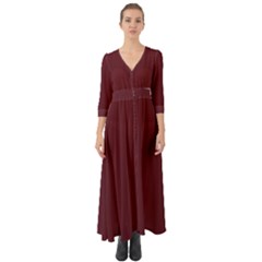 True Burgundy Color Button Up Boho Maxi Dress by SpinnyChairDesigns