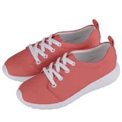 True Coral Pink Color Women s Lightweight Sports Shoes by SpinnyChairDesigns