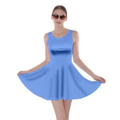 True Cornflower Blue Color Skater Dress by SpinnyChairDesigns