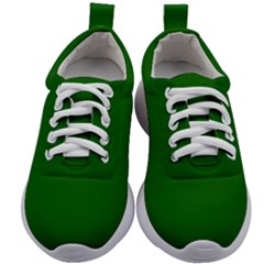 True Emerald Green Color Kids Athletic Shoes by SpinnyChairDesigns