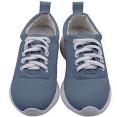 Faded Denim Blue Color Kids Athletic Shoes by SpinnyChairDesigns