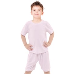 Lavender Blush Pink Color Kids  Tee And Shorts Set by SpinnyChairDesigns