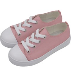 Baby Pink Color Kids  Low Top Canvas Sneakers by SpinnyChairDesigns