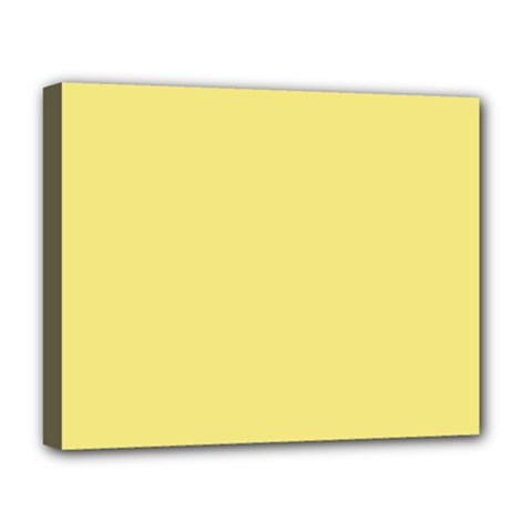 True Lemon Yellow Color Deluxe Canvas 20  X 16  (stretched) by SpinnyChairDesigns