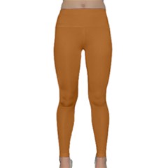 True Light Brown Color Lightweight Velour Classic Yoga Leggings by SpinnyChairDesigns