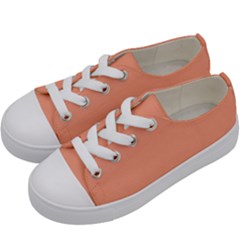 True Peach Color Kids  Low Top Canvas Sneakers by SpinnyChairDesigns