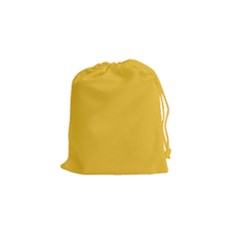 True Saffron Yellow Color Drawstring Pouch (small) by SpinnyChairDesigns