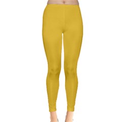 True Saffron Yellow Color Inside Out Leggings by SpinnyChairDesigns
