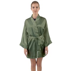 Sage Green Color Long Sleeve Satin Kimono by SpinnyChairDesigns