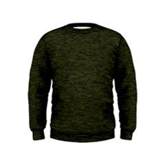Army Green Color Textured Kids  Sweatshirt by SpinnyChairDesigns
