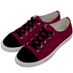 Fuschia Pink Texture Men s Low Top Canvas Sneakers by SpinnyChairDesigns