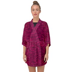 Fuschia Pink Texture Half Sleeve Chiffon Kimono by SpinnyChairDesigns