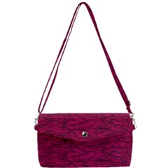 Fuschia Pink Texture Removable Strap Clutch Bag by SpinnyChairDesigns