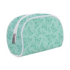 Biscay Green Monarch Butterflies Makeup Case (small) by SpinnyChairDesigns