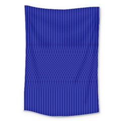 Cobalt Blue Color Stripes Large Tapestry by SpinnyChairDesigns